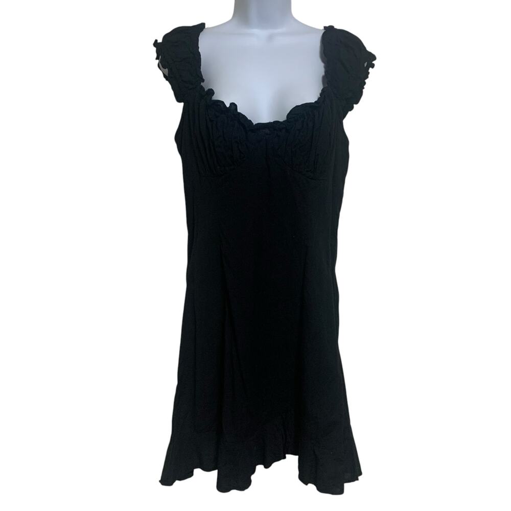 Free People Ruffle Sleeve Tie Back Mini Dress Womens Size M